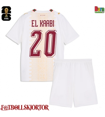 Marocko Ayoub El Kaabi #20 Borta Kläder Barn VM 2026 Kortärmad (+ Korta byxor)